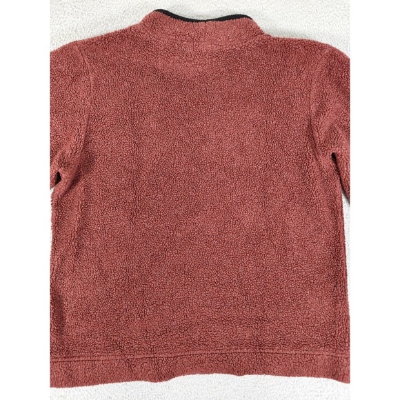 VTG LL Bean Pullover Womens Large Red Sherpa Fleece Mock Neck Cozy Warm Sweater - Picture 11 of 16